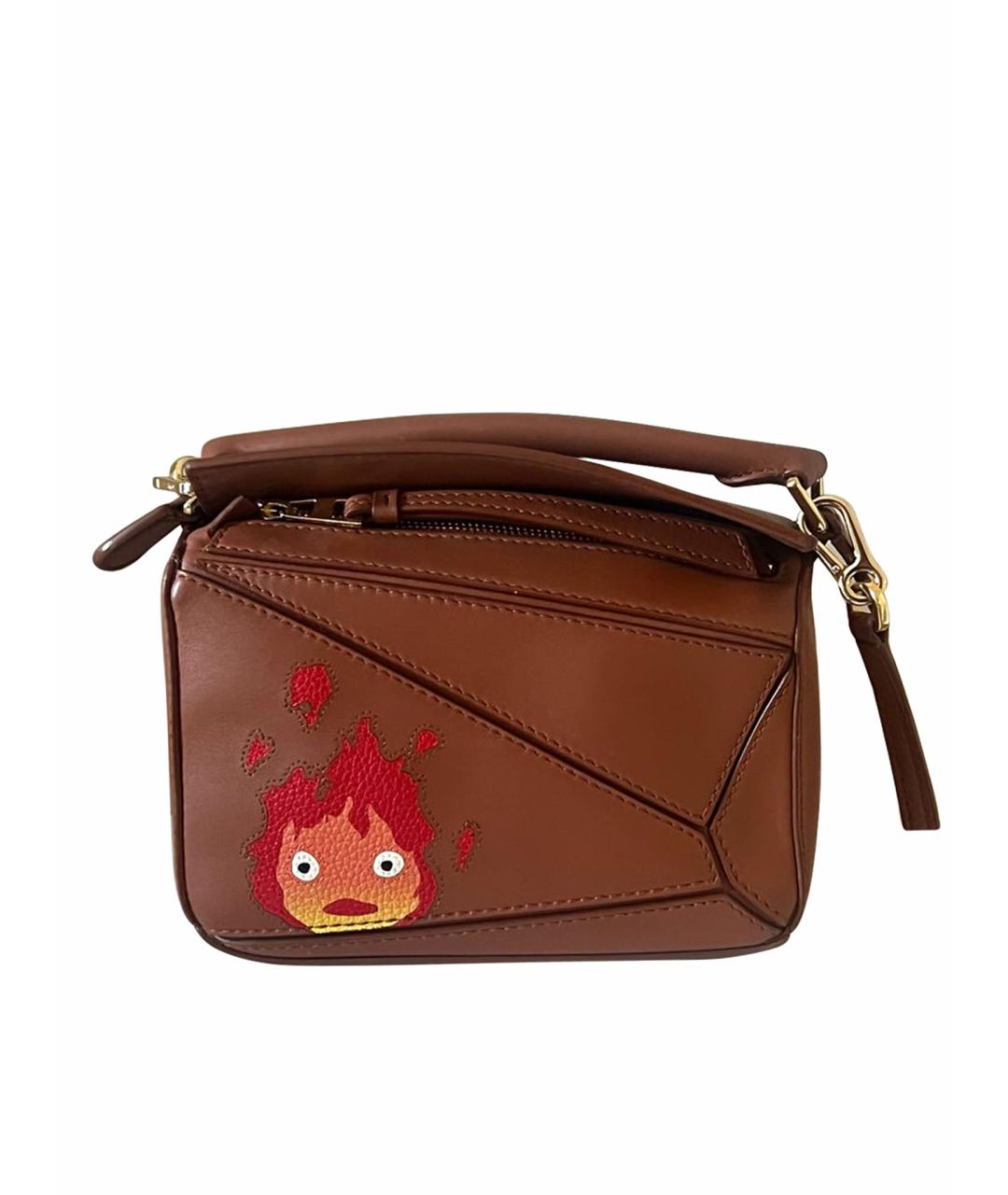 LOEWE Коричневая кожаная сумка через плечо, фото 1