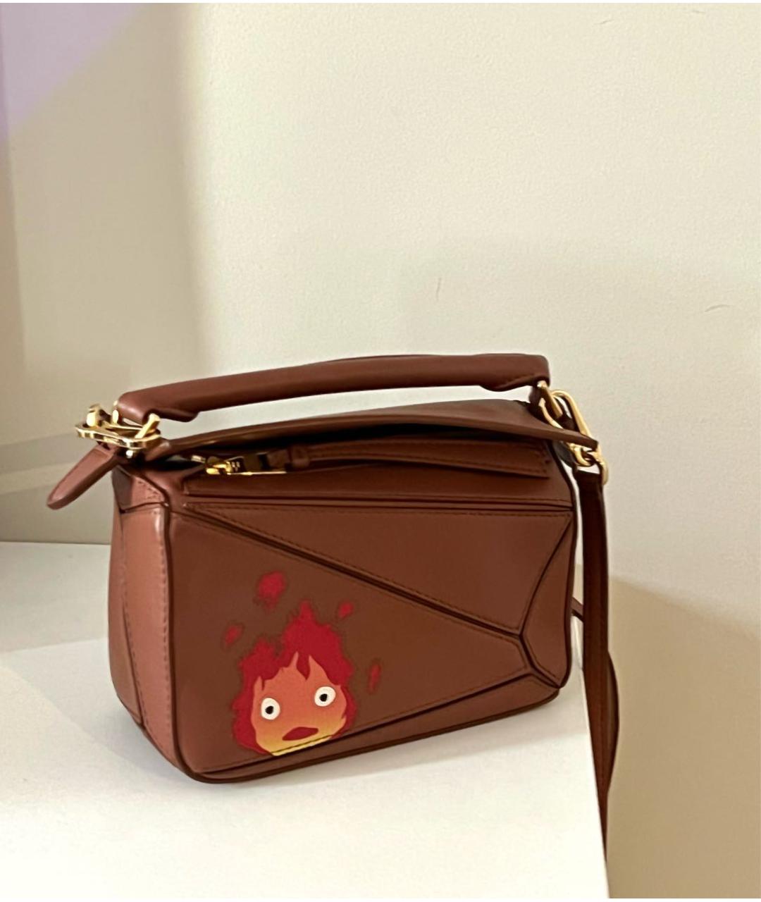 LOEWE Коричневая кожаная сумка через плечо, фото 2