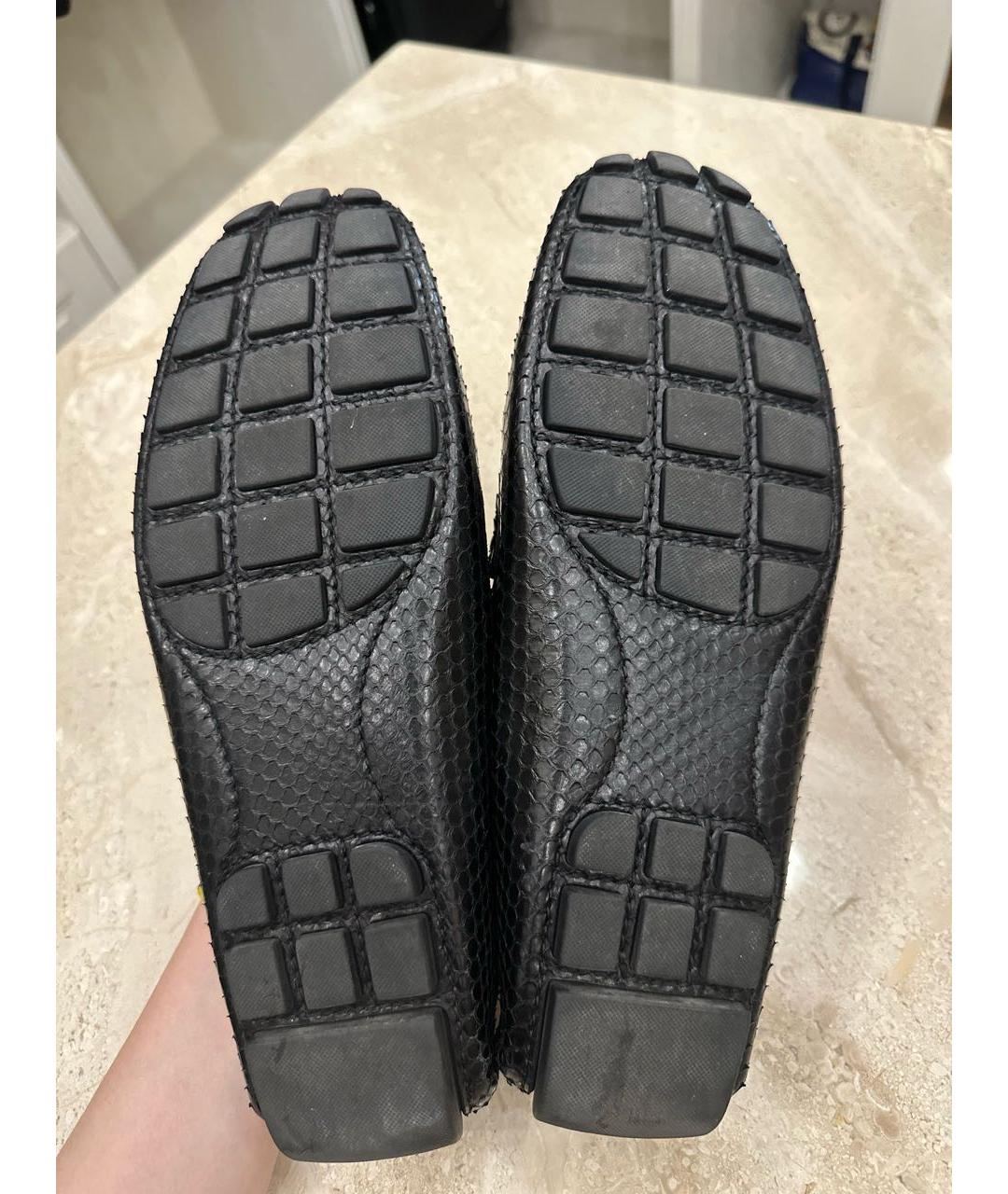 LOUIS VUITTON PRE-OWNED Черные мокасины из экзотической кожи, фото 7