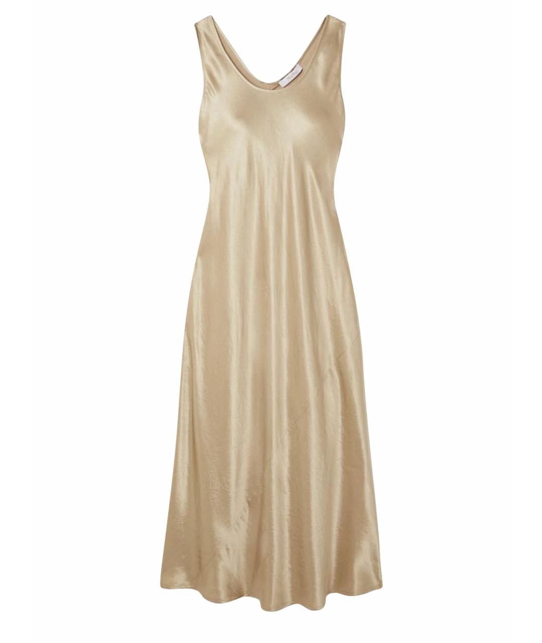 MAX MARA Золотое атласное коктейльное платье, фото 1