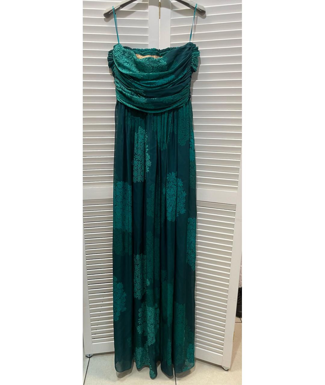GIAMBATTISTA VALLI Зеленые шелковое вечернее платье, фото 2