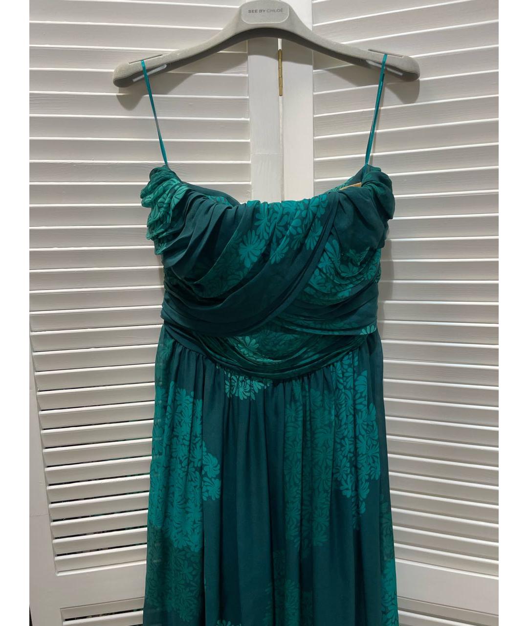 GIAMBATTISTA VALLI Зеленые шелковое вечернее платье, фото 3
