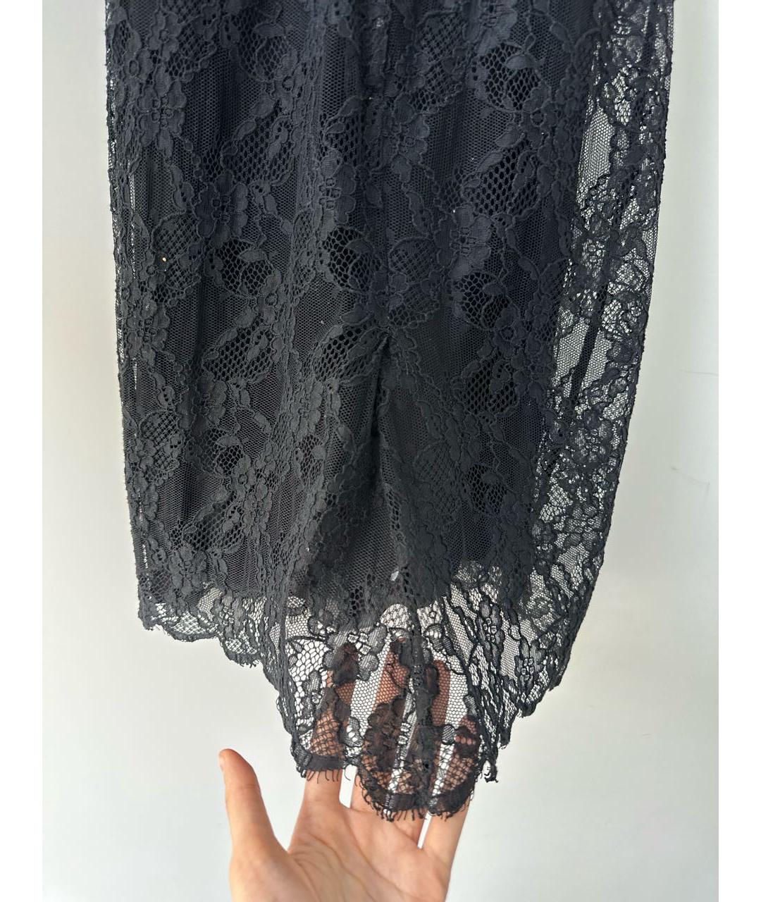 DOLCE&GABBANA Черное кружевное коктейльное платье, фото 3