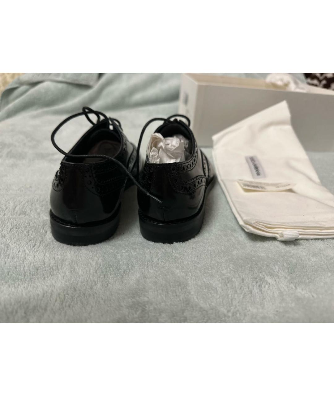 DOLCE&GABBANA Черные кожаные ботинки, фото 4