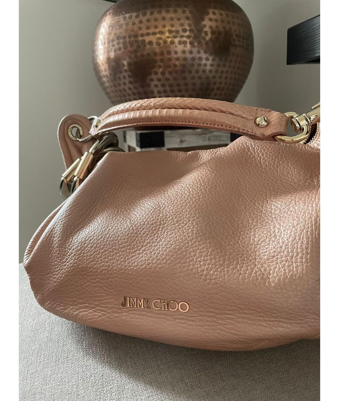 JIMMY CHOO Розовая кожаная сумка с короткими ручками, фото 2