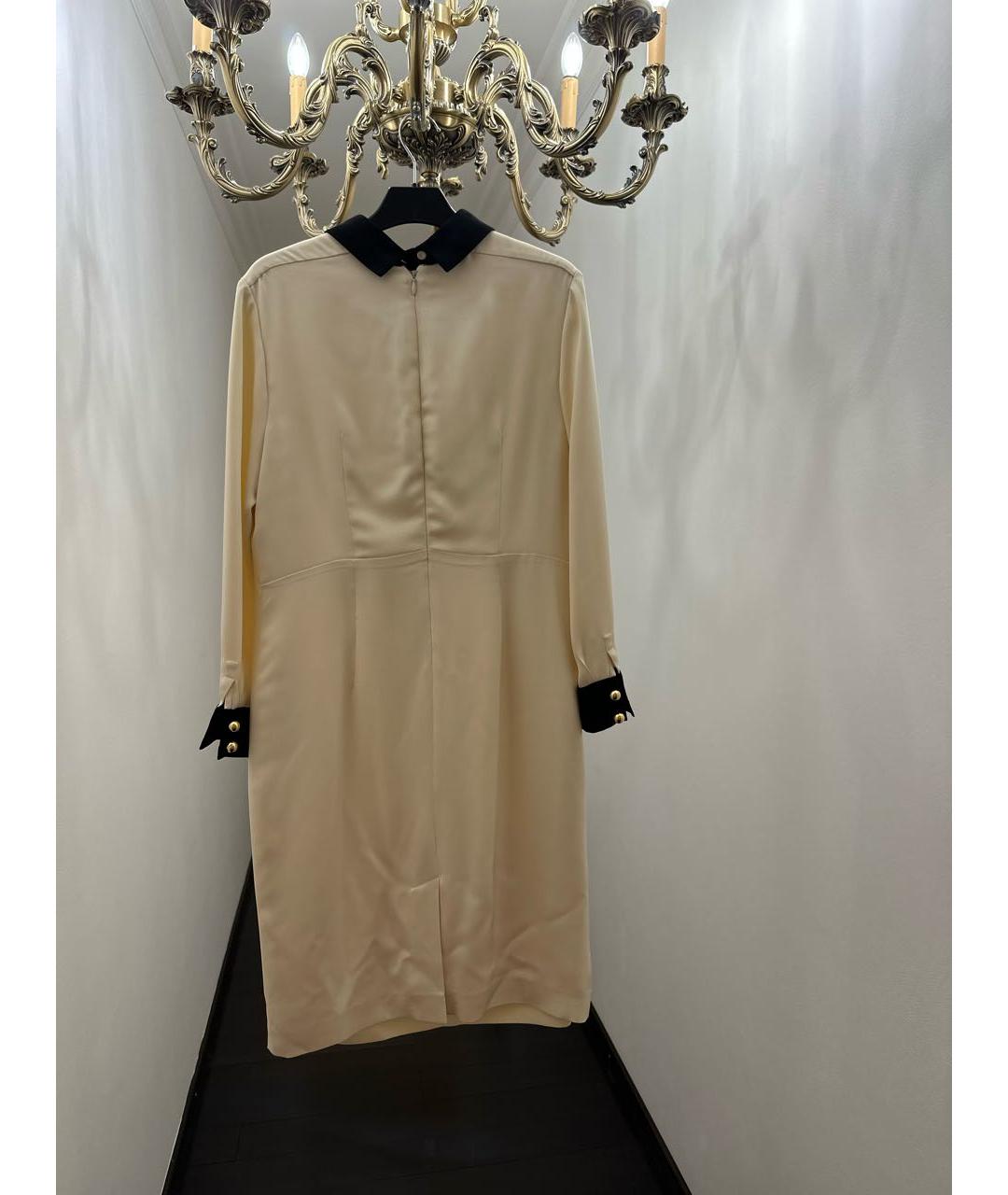 PRADA Бежевое шелковое коктейльное платье, фото 2