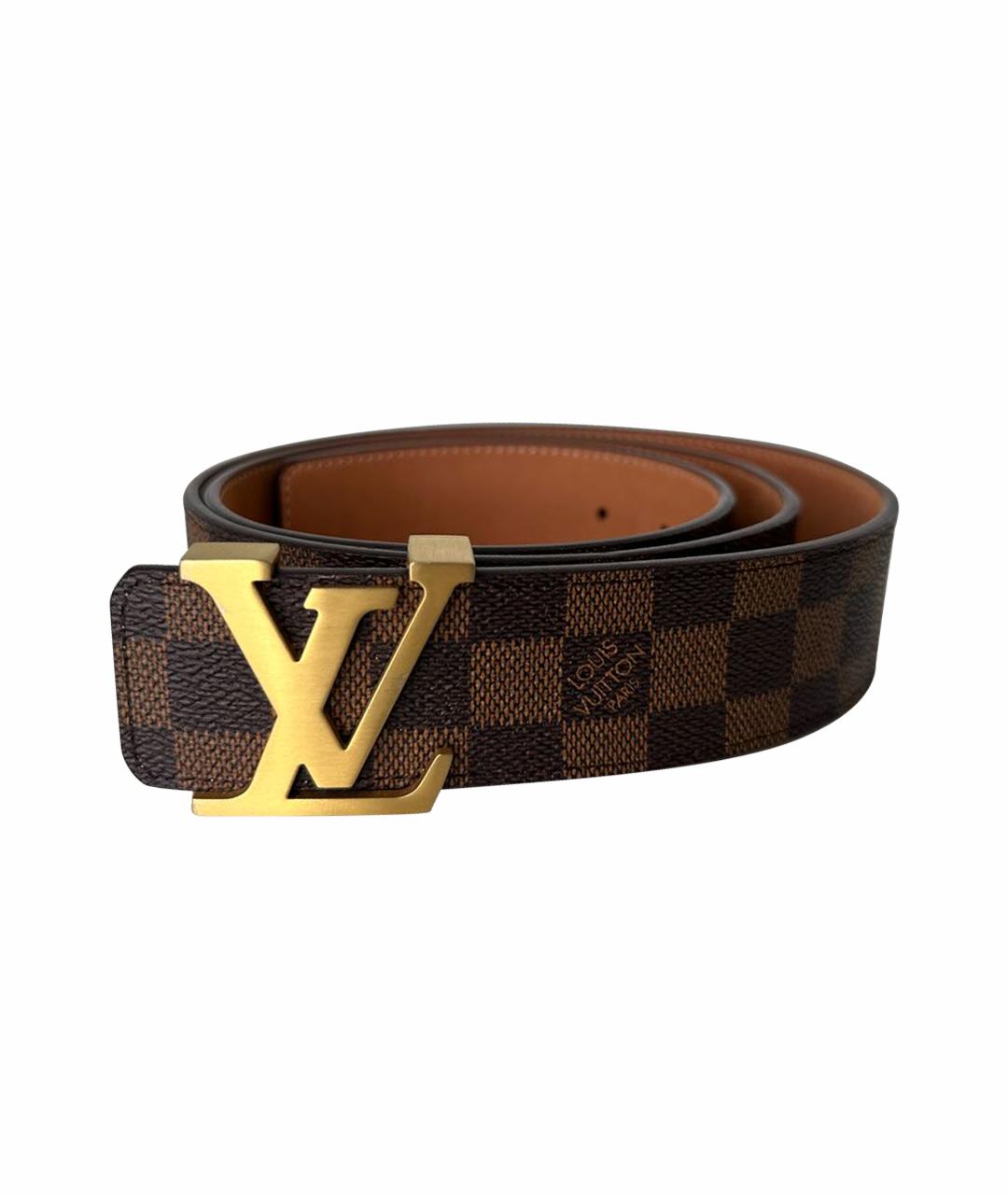 LOUIS VUITTON Коричневый кожаный ремень, фото 1