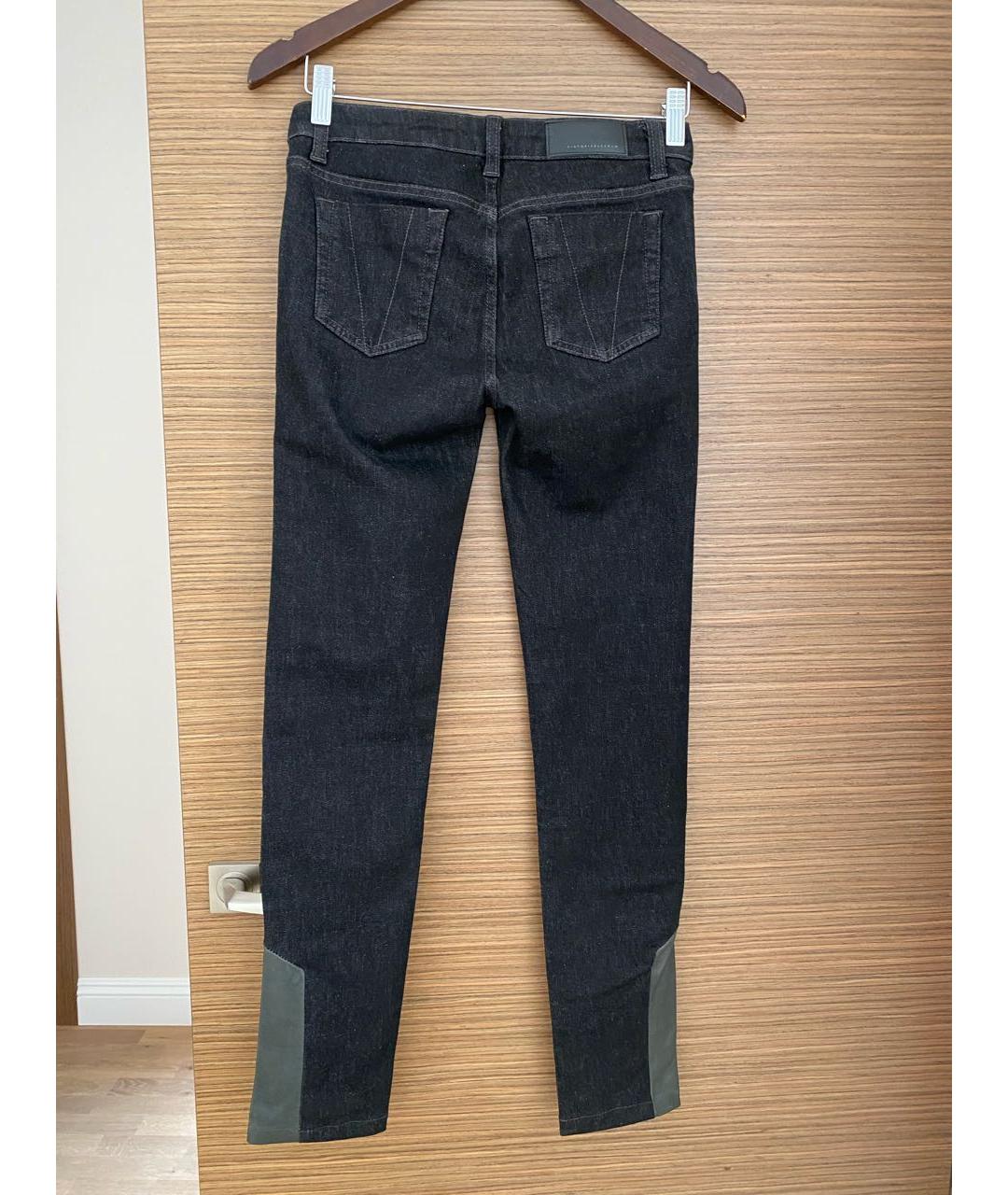 VICTORIA BECKHAM Черные хлопковые джинсы слим, фото 2