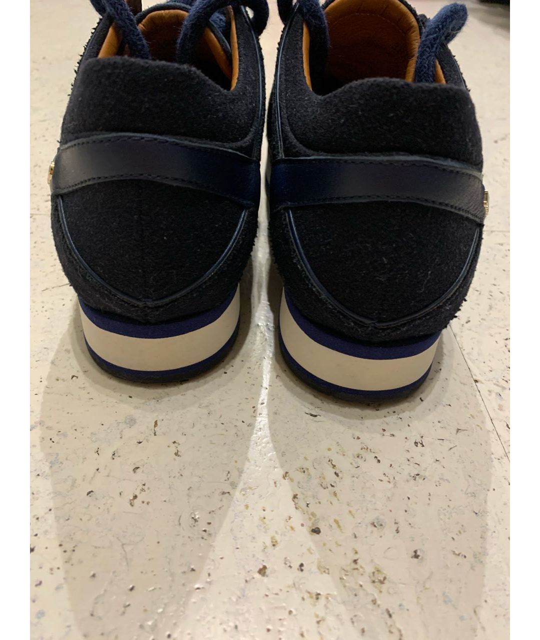 JIMMY CHOO Темно-синие кожаные кроссовки, фото 4