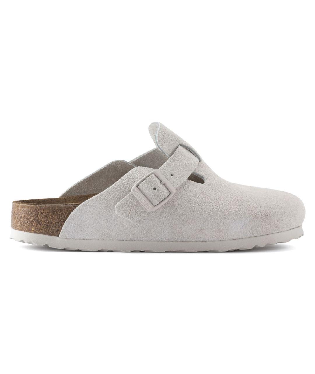 BIRKENSTOCK Серые замшевые сабо, фото 1