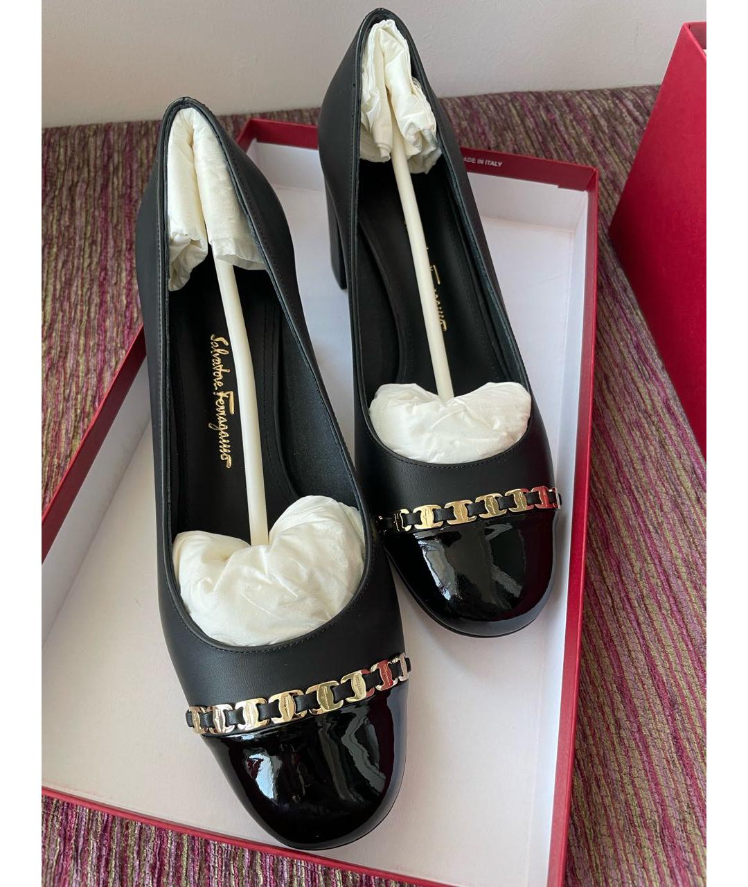 FERRAGAMO Черные кожаные туфли, фото 2