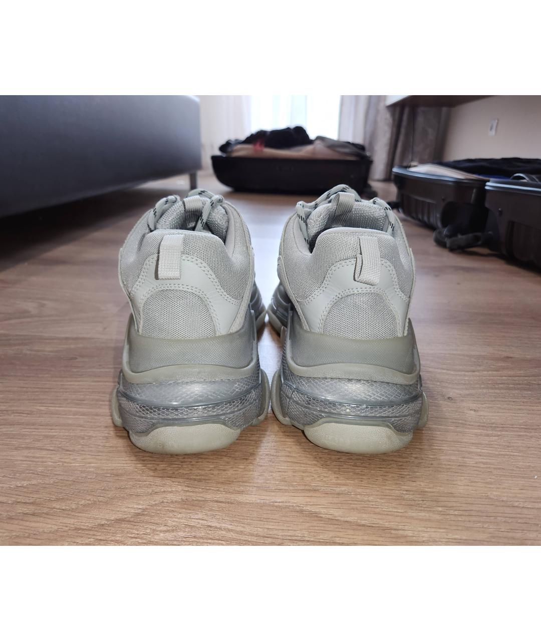 BALENCIAGA Синие кожаные высокие кроссовки / кеды, фото 4