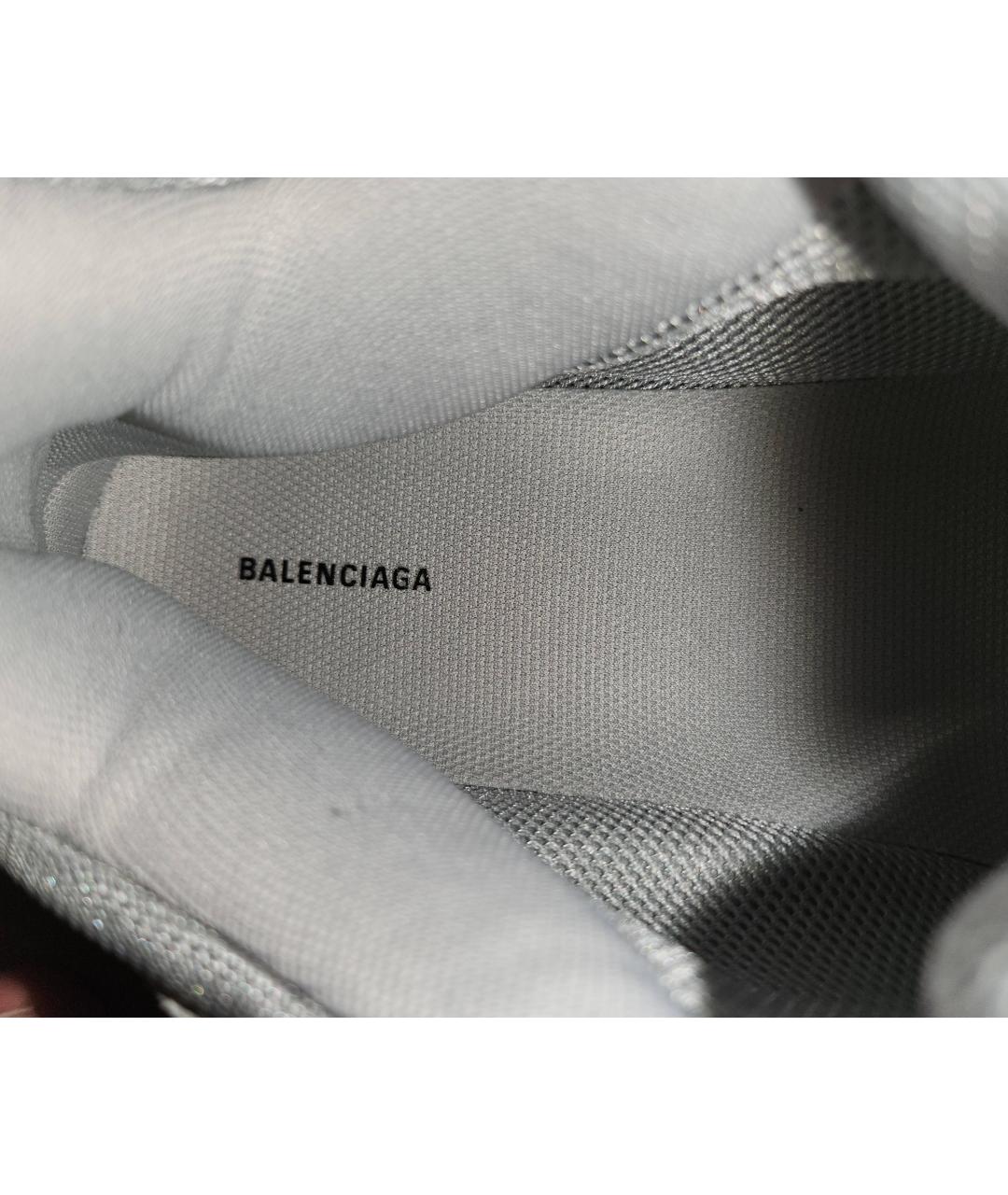BALENCIAGA Синие кожаные высокие кроссовки / кеды, фото 5