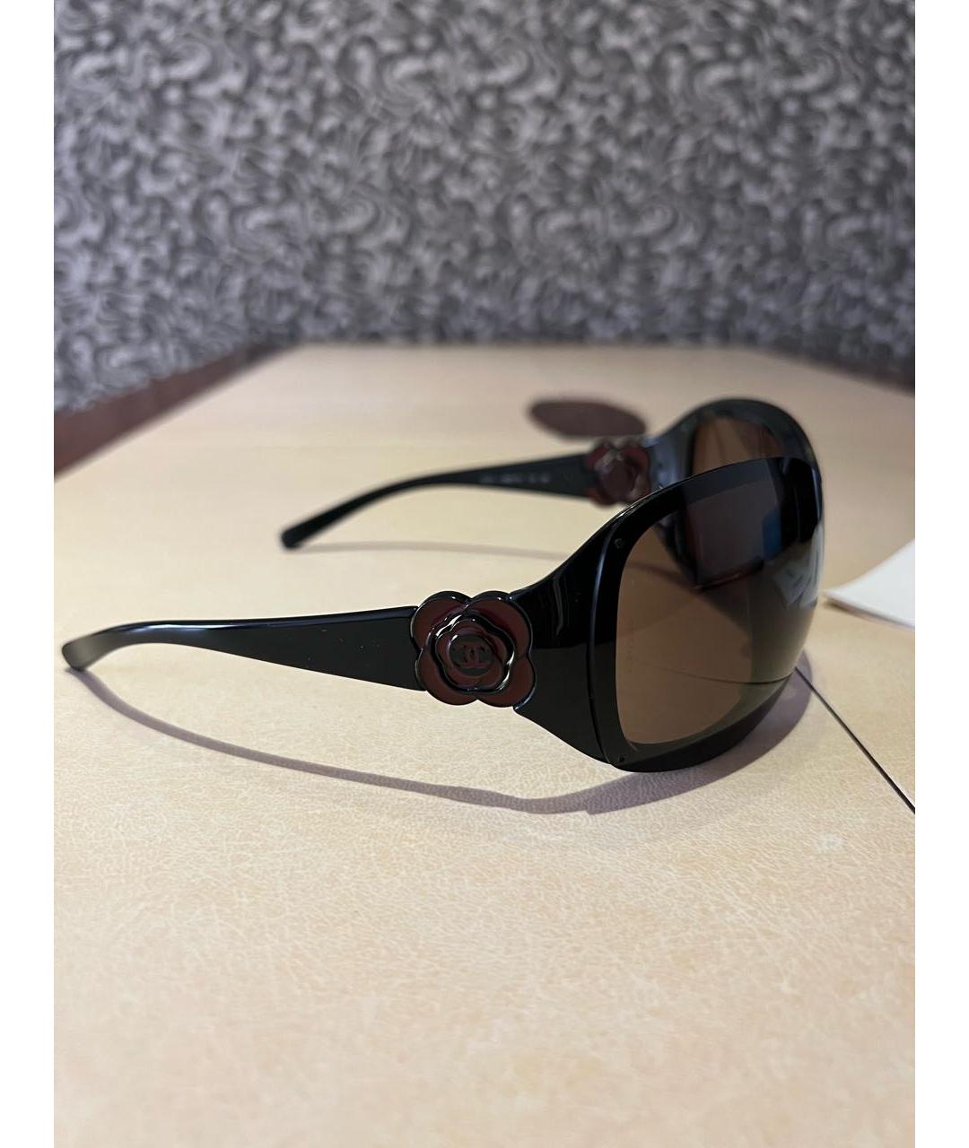 CHANEL PRE-OWNED Коричневые пластиковые солнцезащитные очки, фото 2