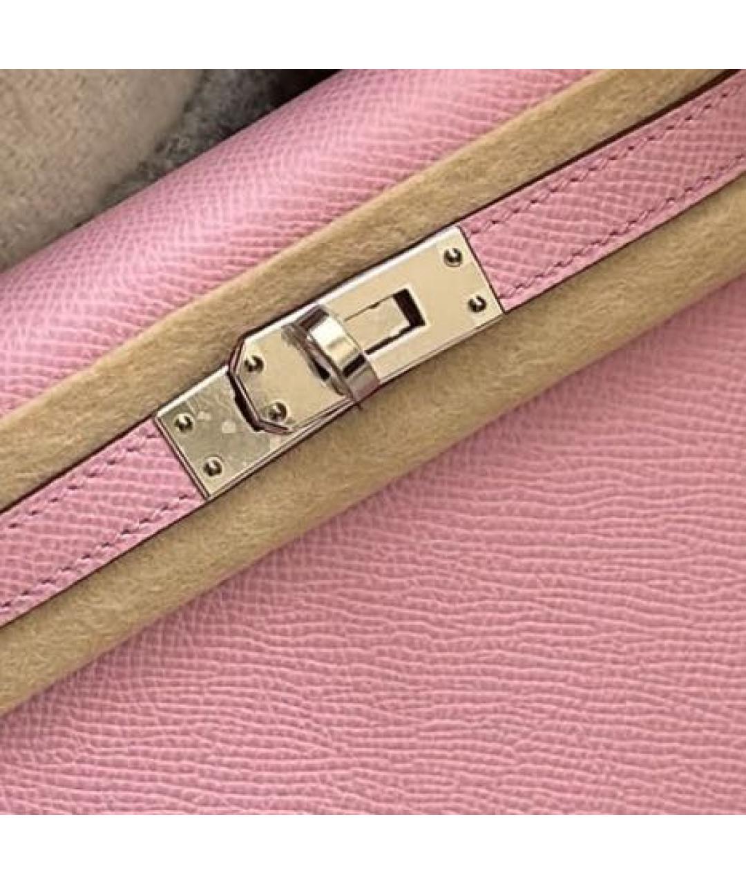 HERMES Розовая кожаная сумка через плечо, фото 2