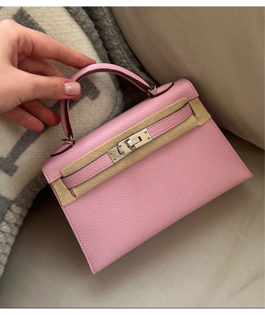 HERMES Розовая кожаная сумка через плечо, фото 1