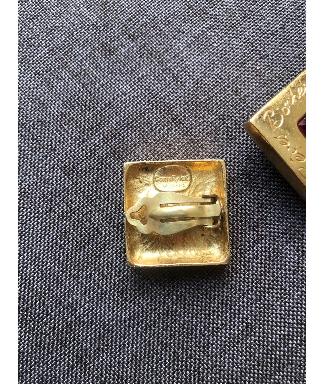 SONIA RYKIEL VINTAGE Золотые металлические серьги, фото 2