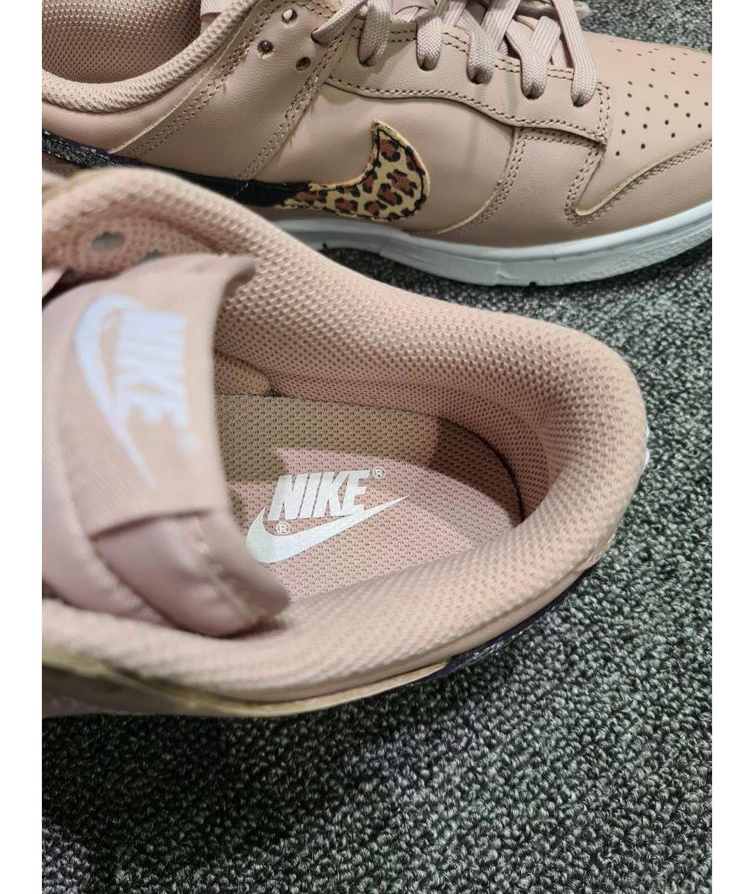 NIKE Бежевые кожаные кроссовки, фото 6