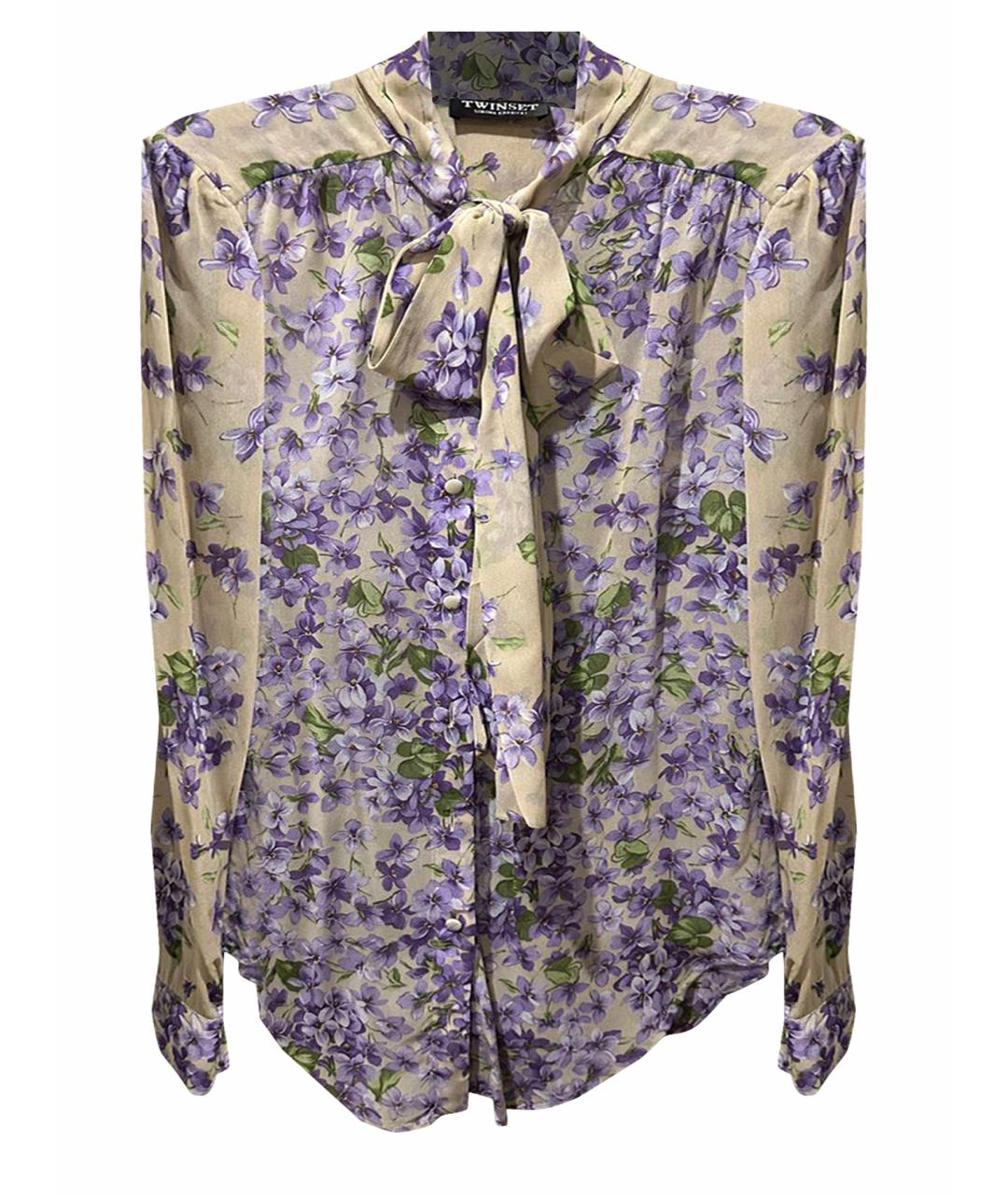 TWIN-SET Фиолетовая вискозная блузы, фото 1