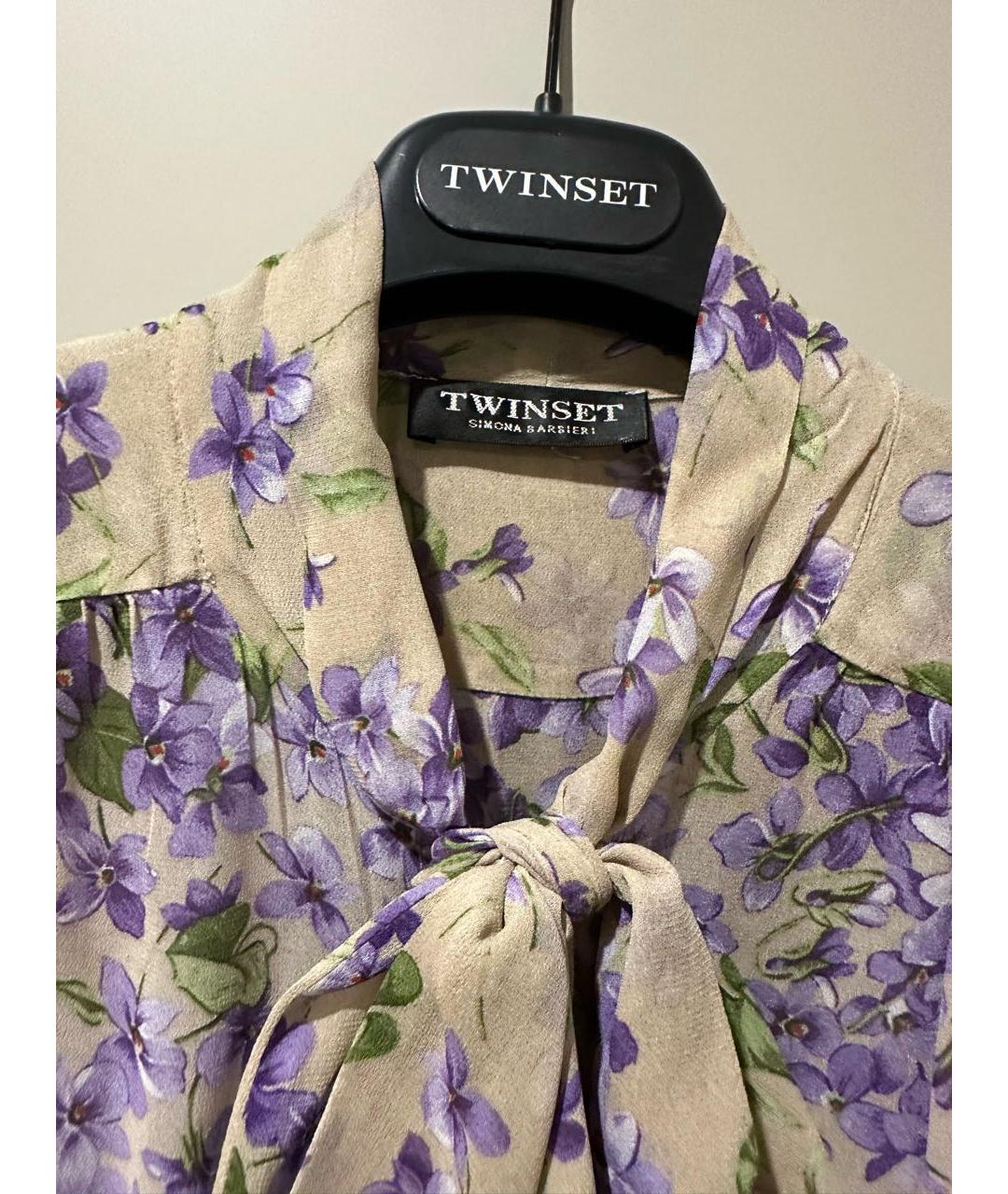 TWIN-SET Фиолетовая вискозная блузы, фото 2