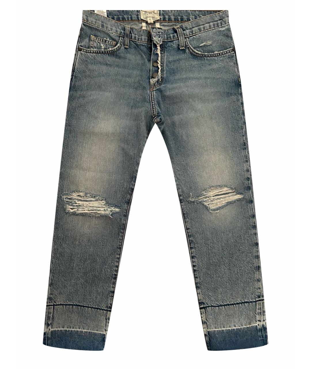 CURRENT/ELLIOTT Голубые хлопковые прямые джинсы, фото 1