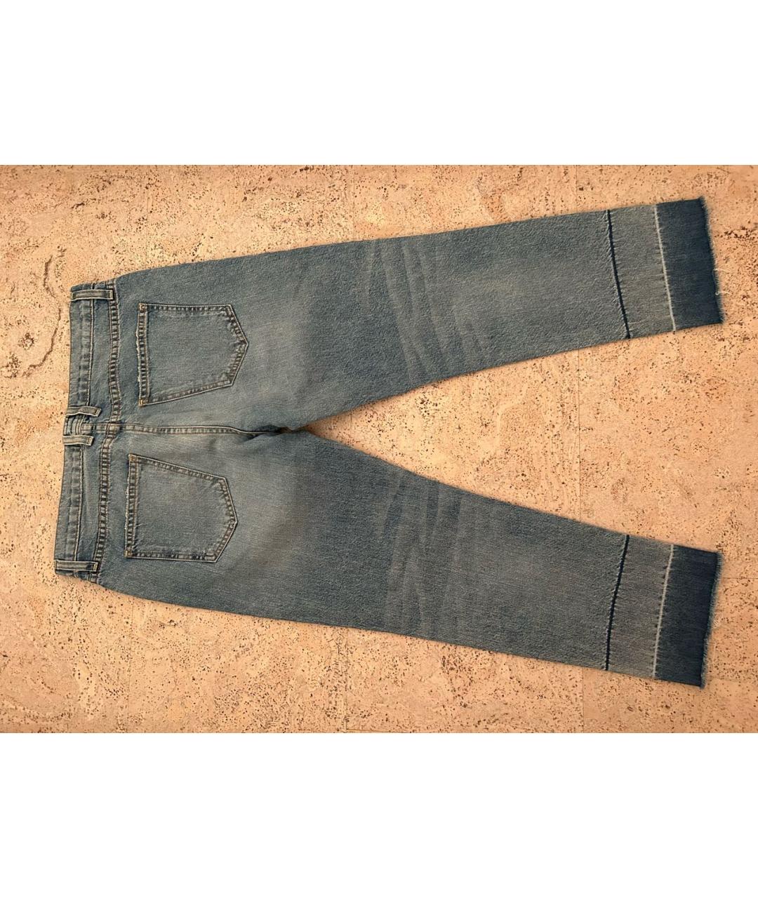 CURRENT/ELLIOTT Голубые хлопковые прямые джинсы, фото 3