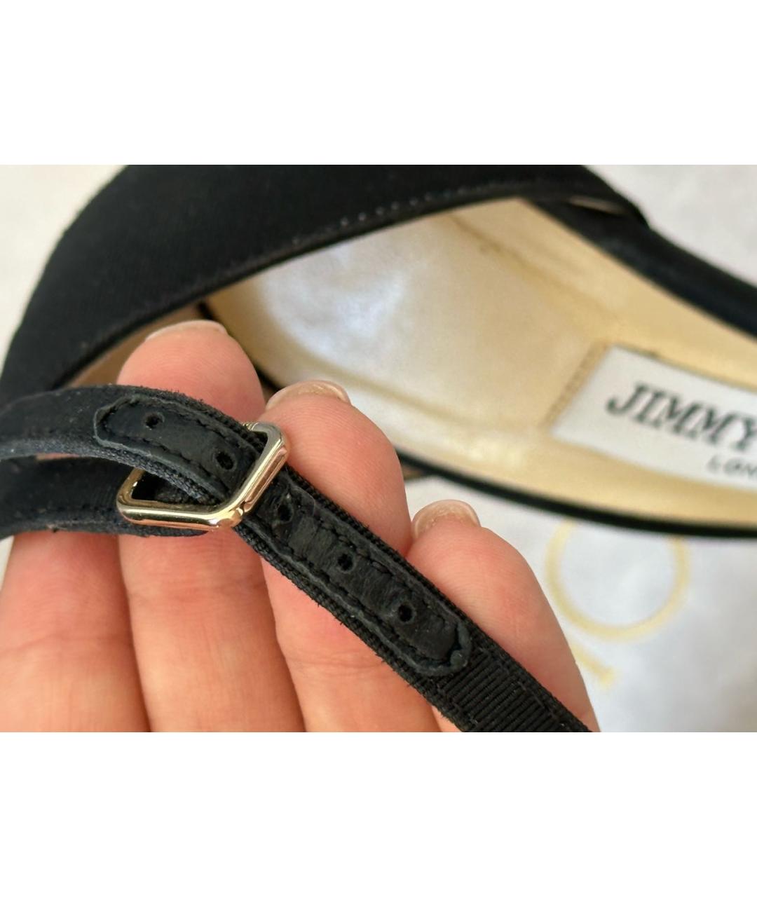 JIMMY CHOO Черные текстильные босоножки, фото 7