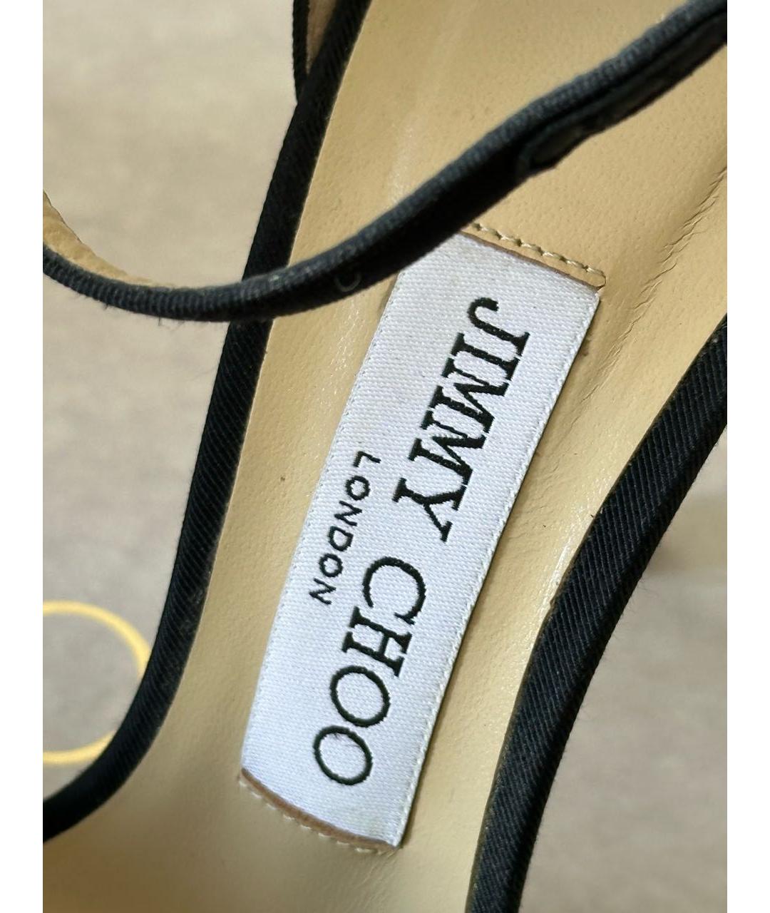 JIMMY CHOO Черные текстильные босоножки, фото 6