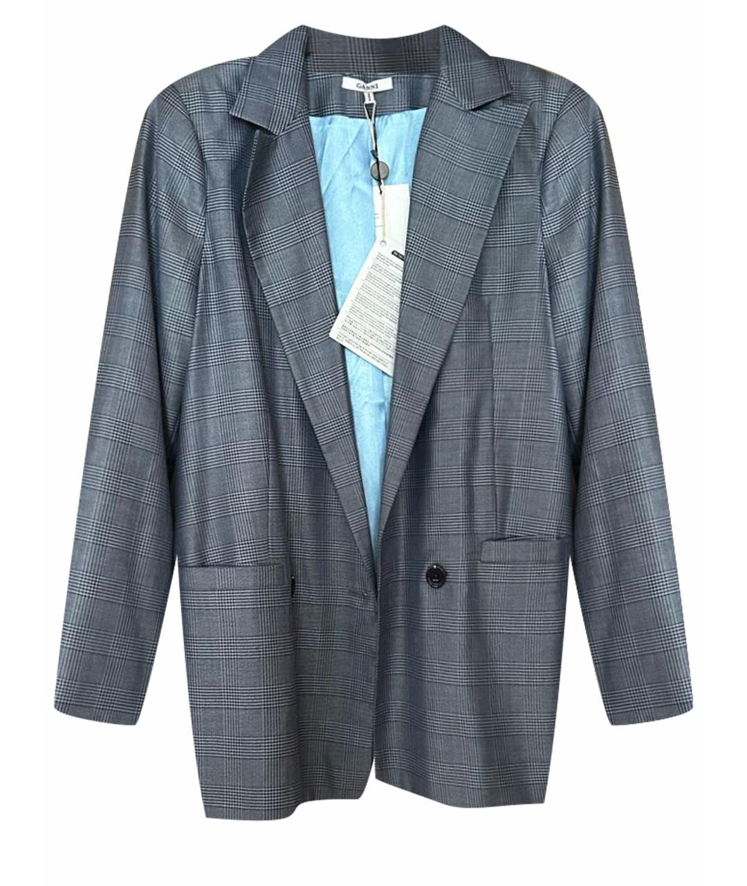 GANNI Голубой шелковый жакет/пиджак, фото 1