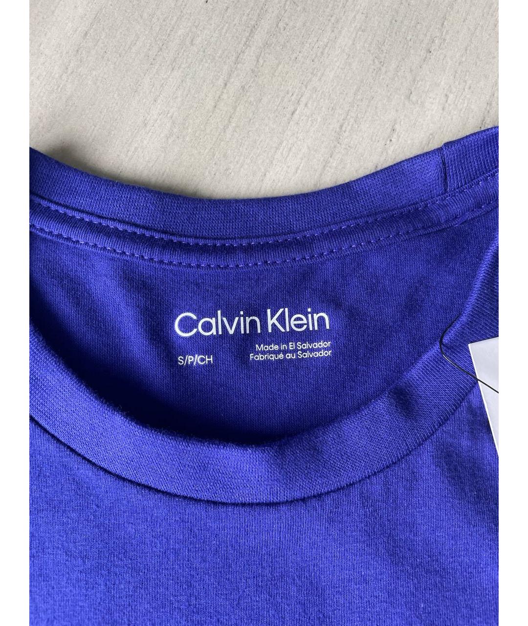 CALVIN KLEIN Фиолетовая хлопковая футболка, фото 4