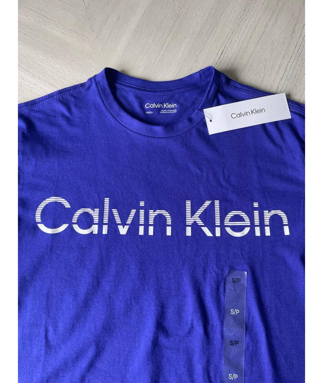 CALVIN KLEIN Фиолетовая хлопковая футболка, фото 3