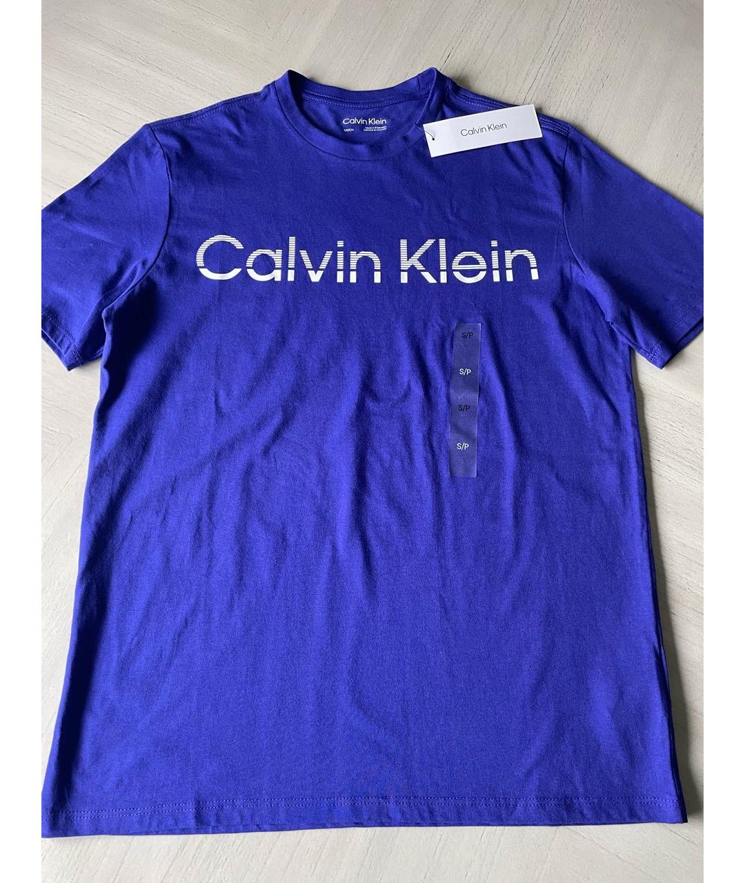 CALVIN KLEIN Фиолетовая хлопковая футболка, фото 2