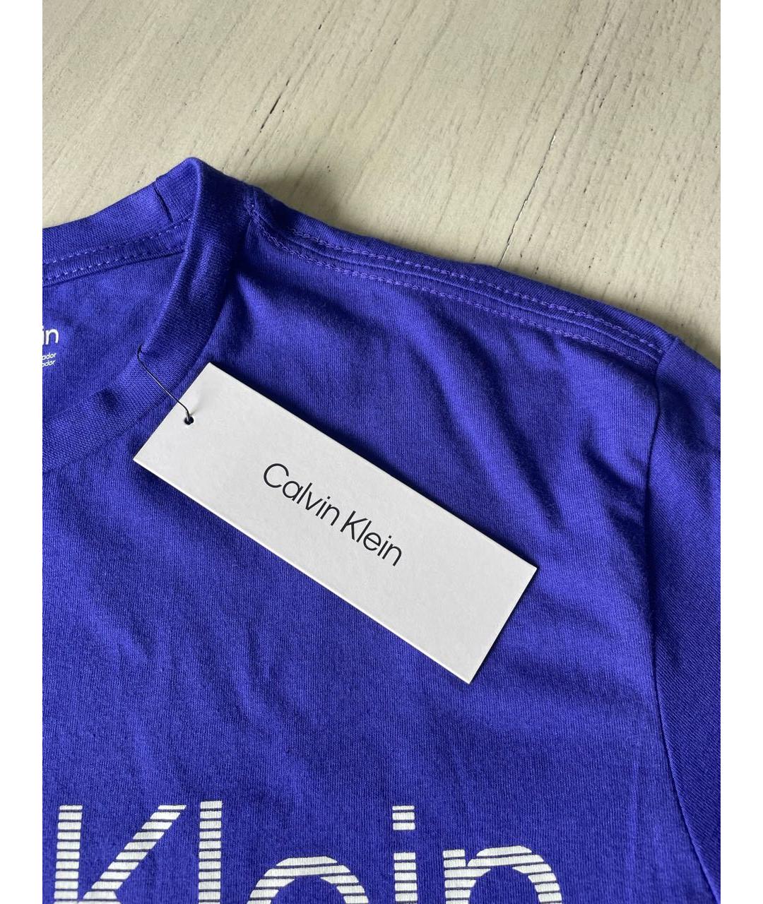 CALVIN KLEIN Фиолетовая хлопковая футболка, фото 5