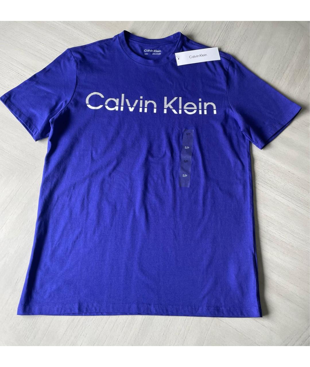 CALVIN KLEIN Фиолетовая хлопковая футболка, фото 9
