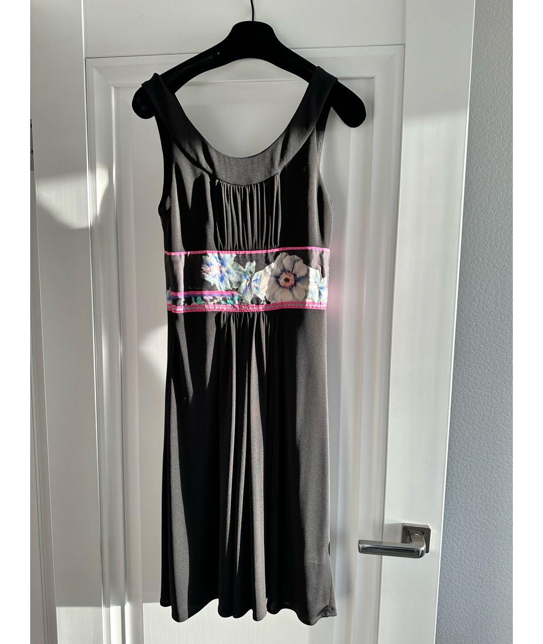 CAVALLI CLASS Черное полиамидовое коктейльное платье, фото 2