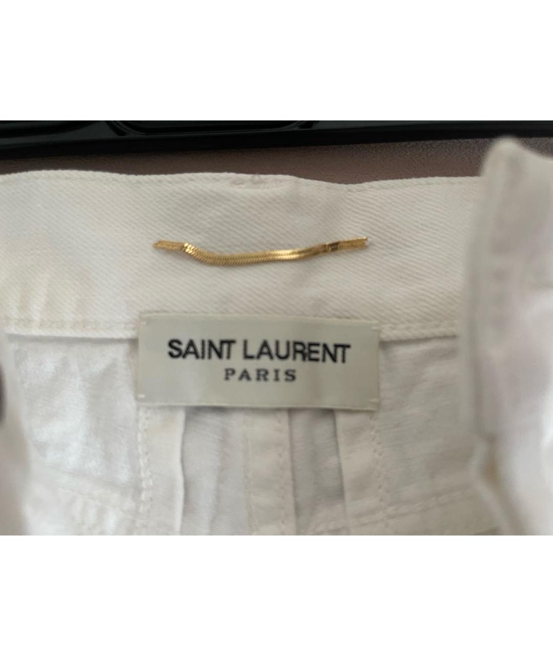 SAINT LAURENT Белые деним шорты, фото 4