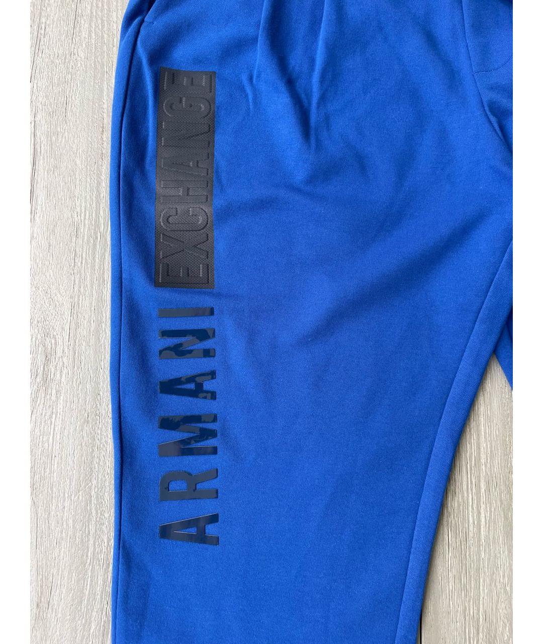 ARMANI EXCHANGE Синие хлопковые повседневные брюки, фото 2