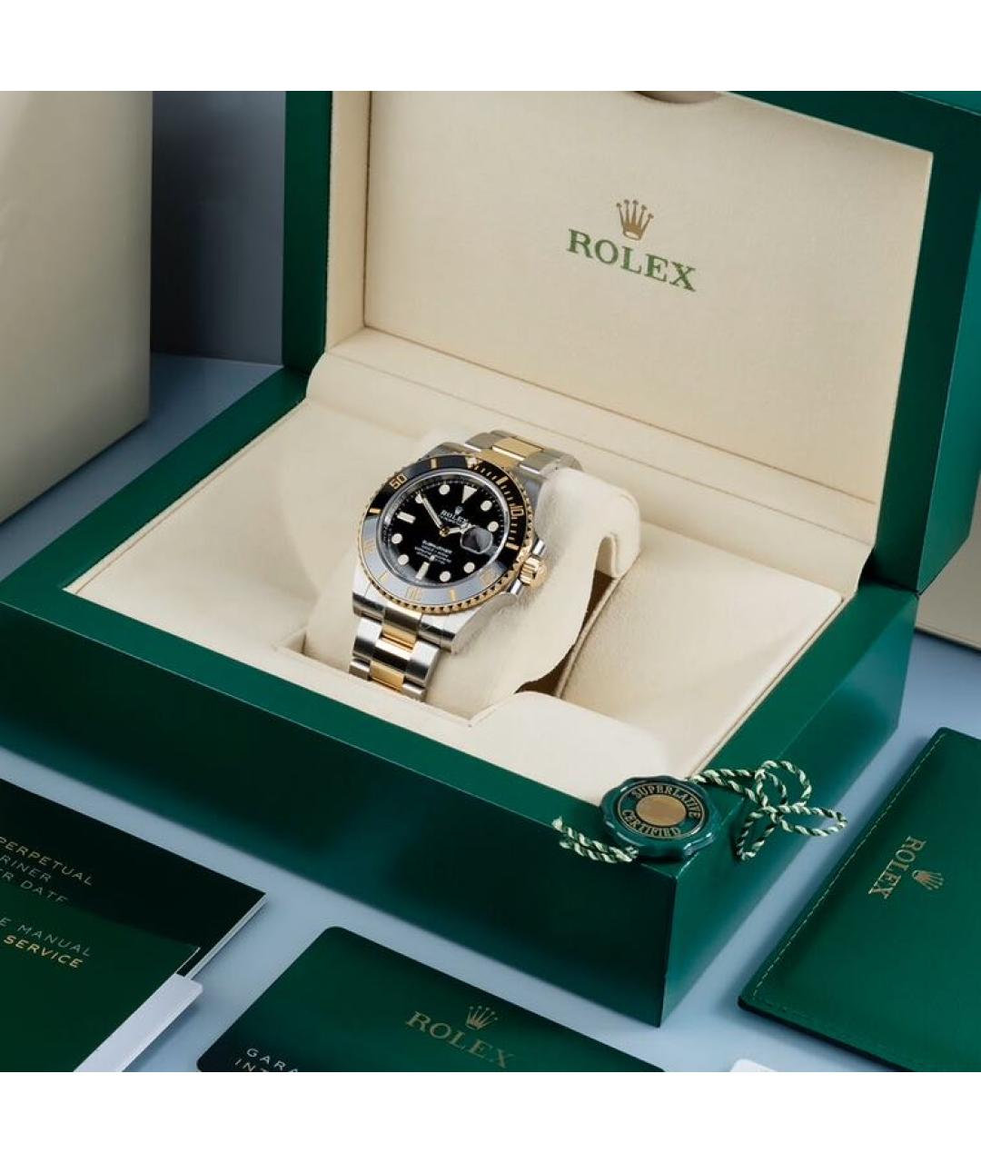 ROLEX Черные часы из желтого золота, фото 8