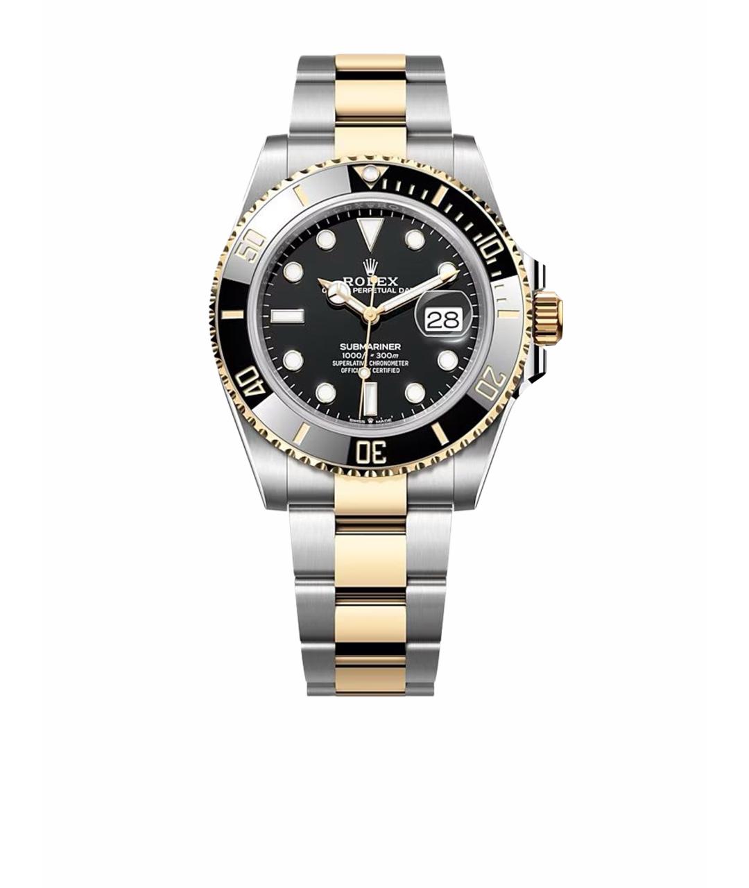 ROLEX Черные часы из желтого золота, фото 1