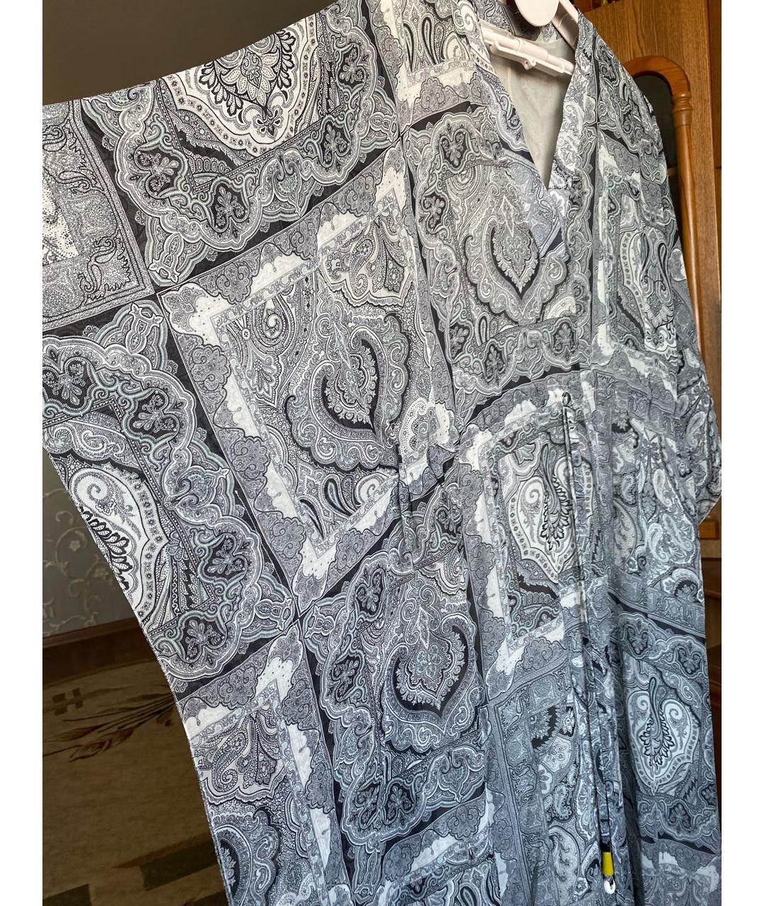 ETRO Антрацитовое шелковое платье, фото 5