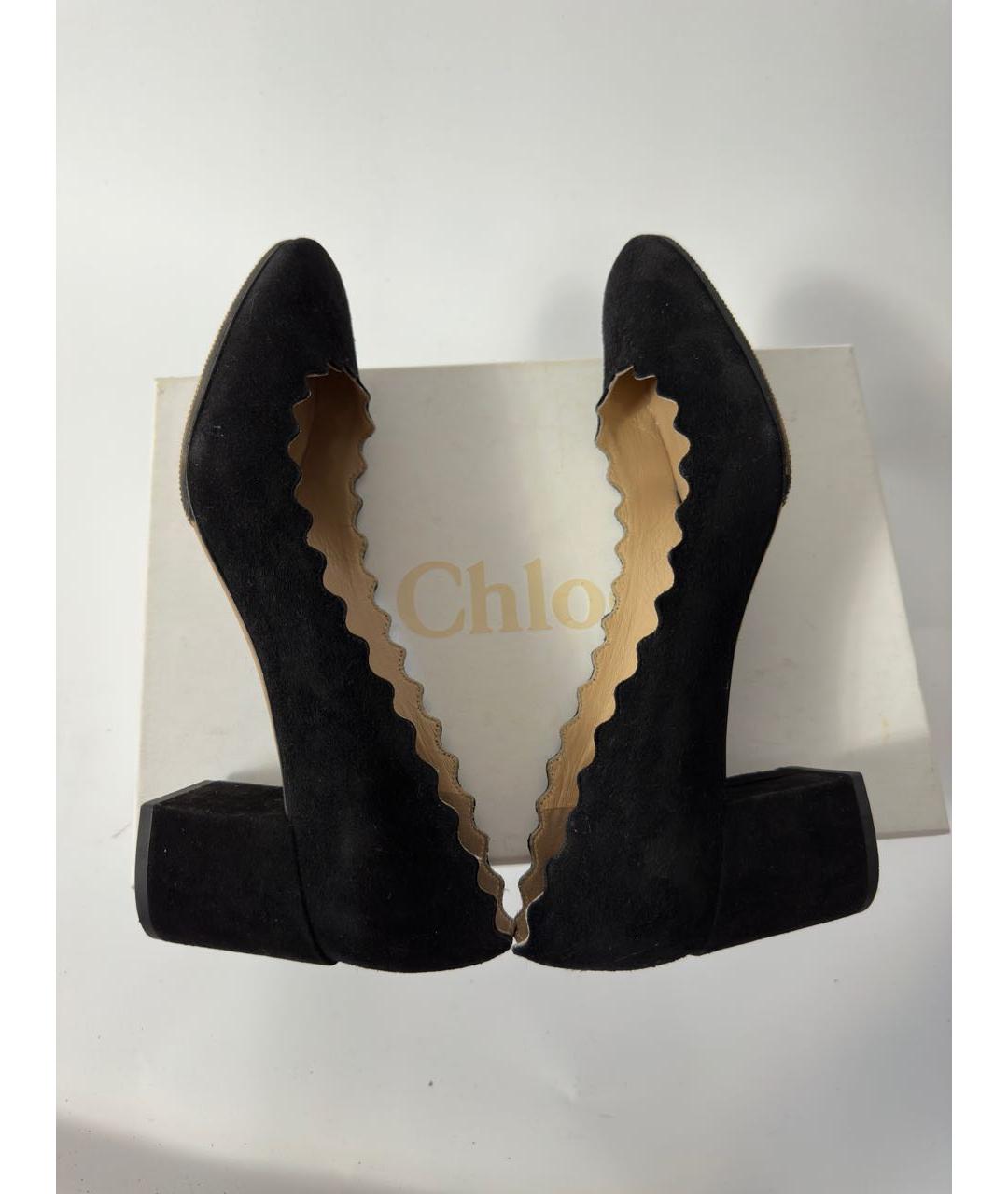 CHLOE Черные замшевые туфли, фото 6