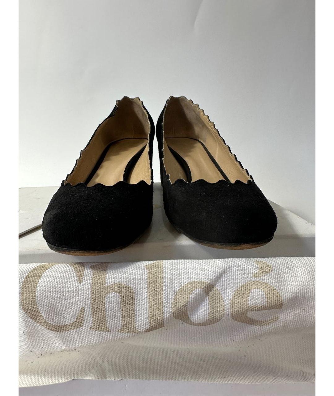 CHLOE Черные замшевые туфли, фото 7