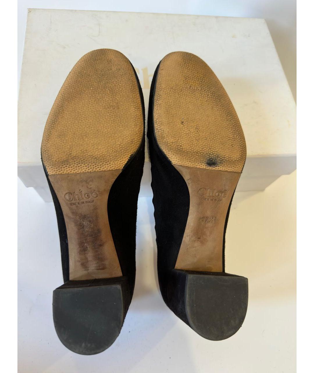 CHLOE Черные замшевые туфли, фото 8