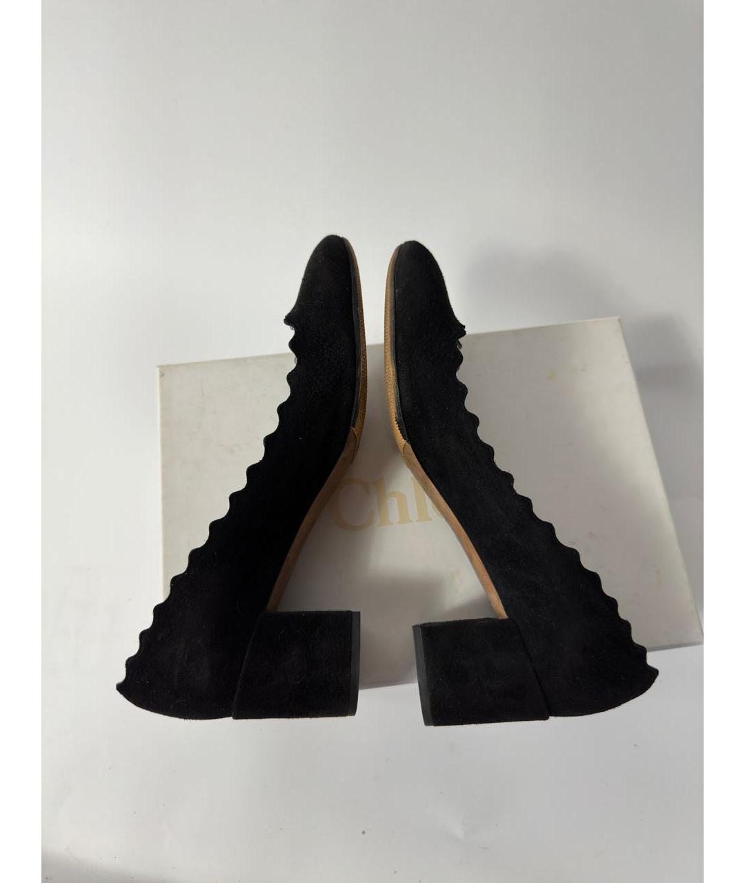 CHLOE Черные замшевые туфли, фото 5