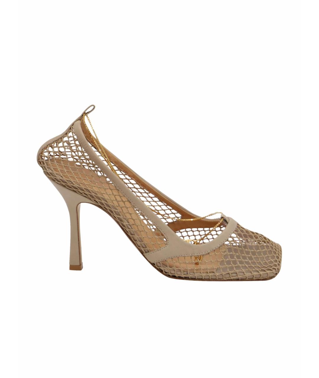 BOTTEGA VENETA Бежевые кожаные босоножки, фото 1