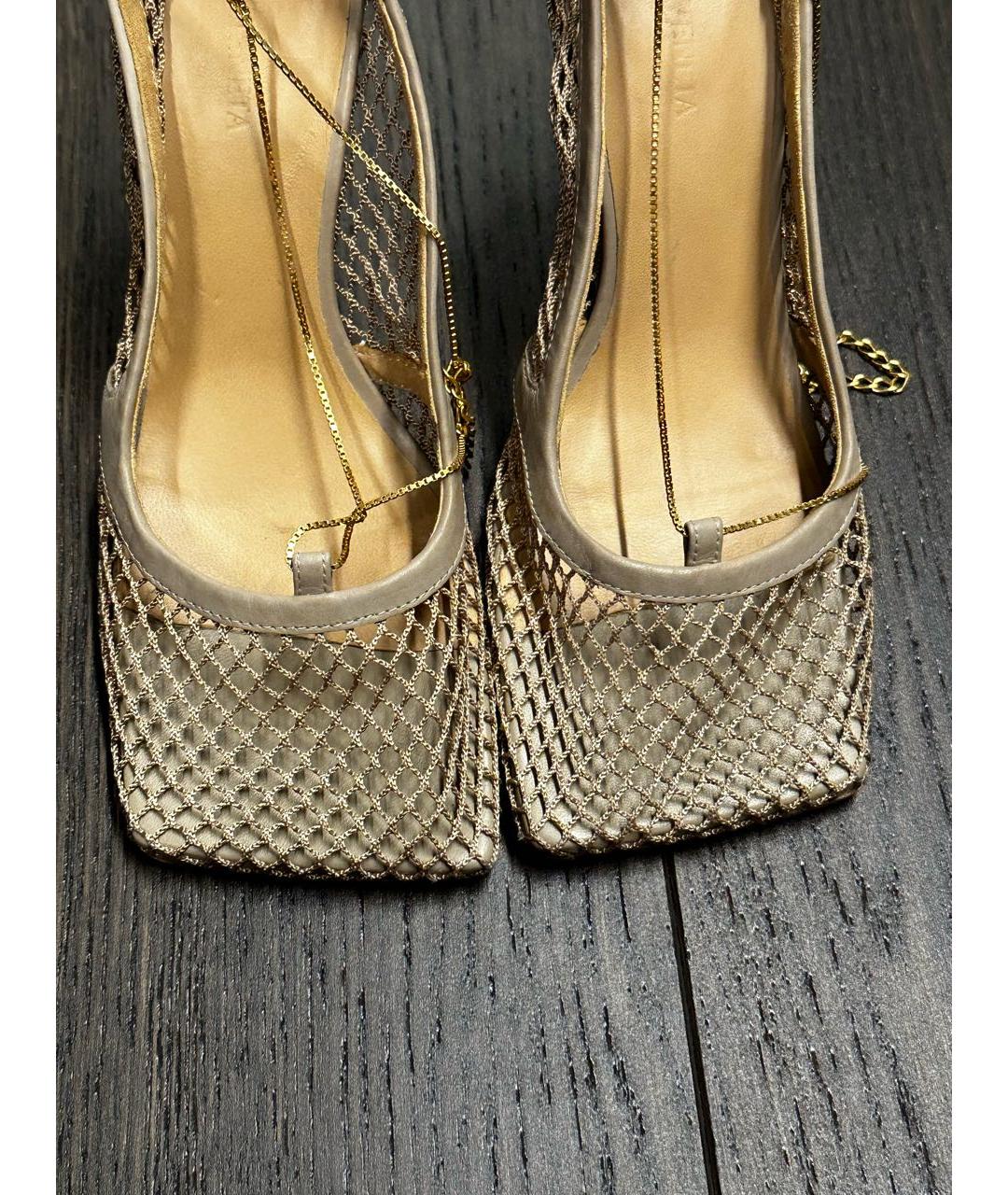 BOTTEGA VENETA Бежевые кожаные босоножки, фото 5