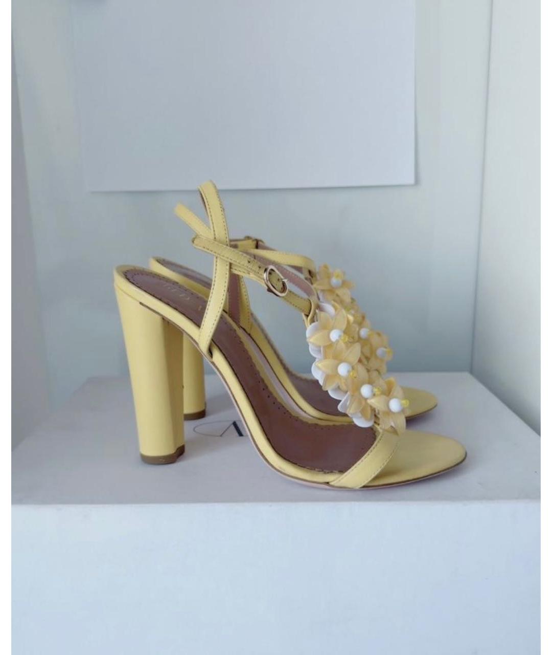 RED VALENTINO Желтые кожаные босоножки, фото 3