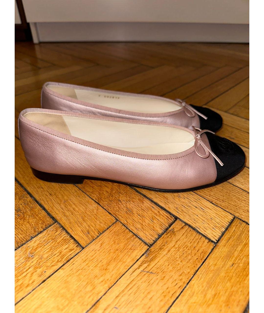 CHANEL PRE-OWNED Розовые кожаные балетки, фото 9