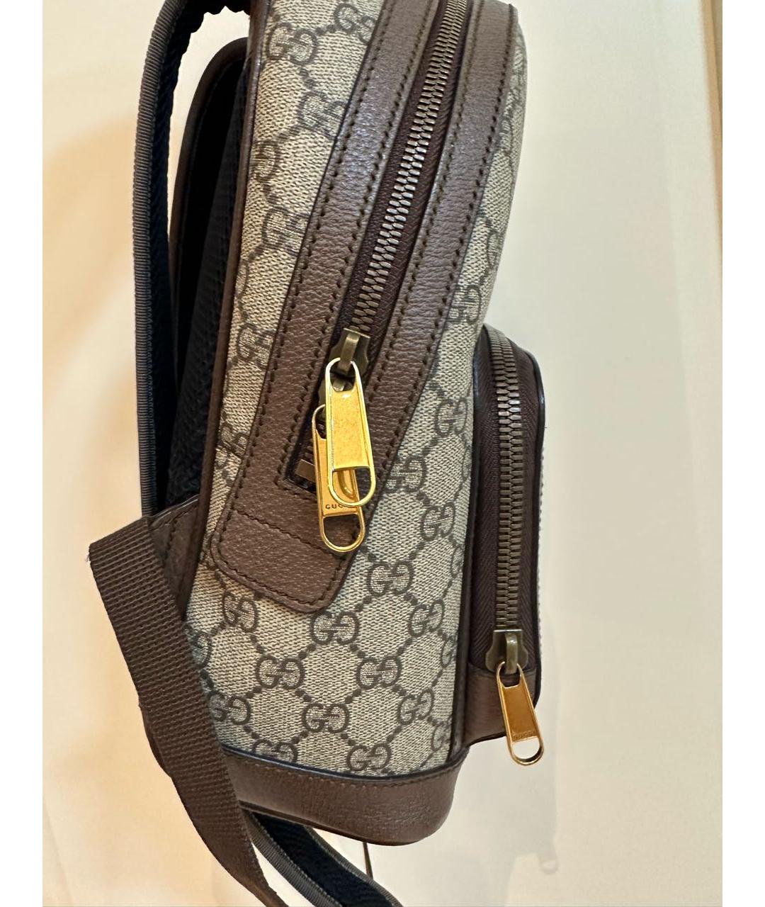 GUCCI Коричневый кожаный рюкзак, фото 3