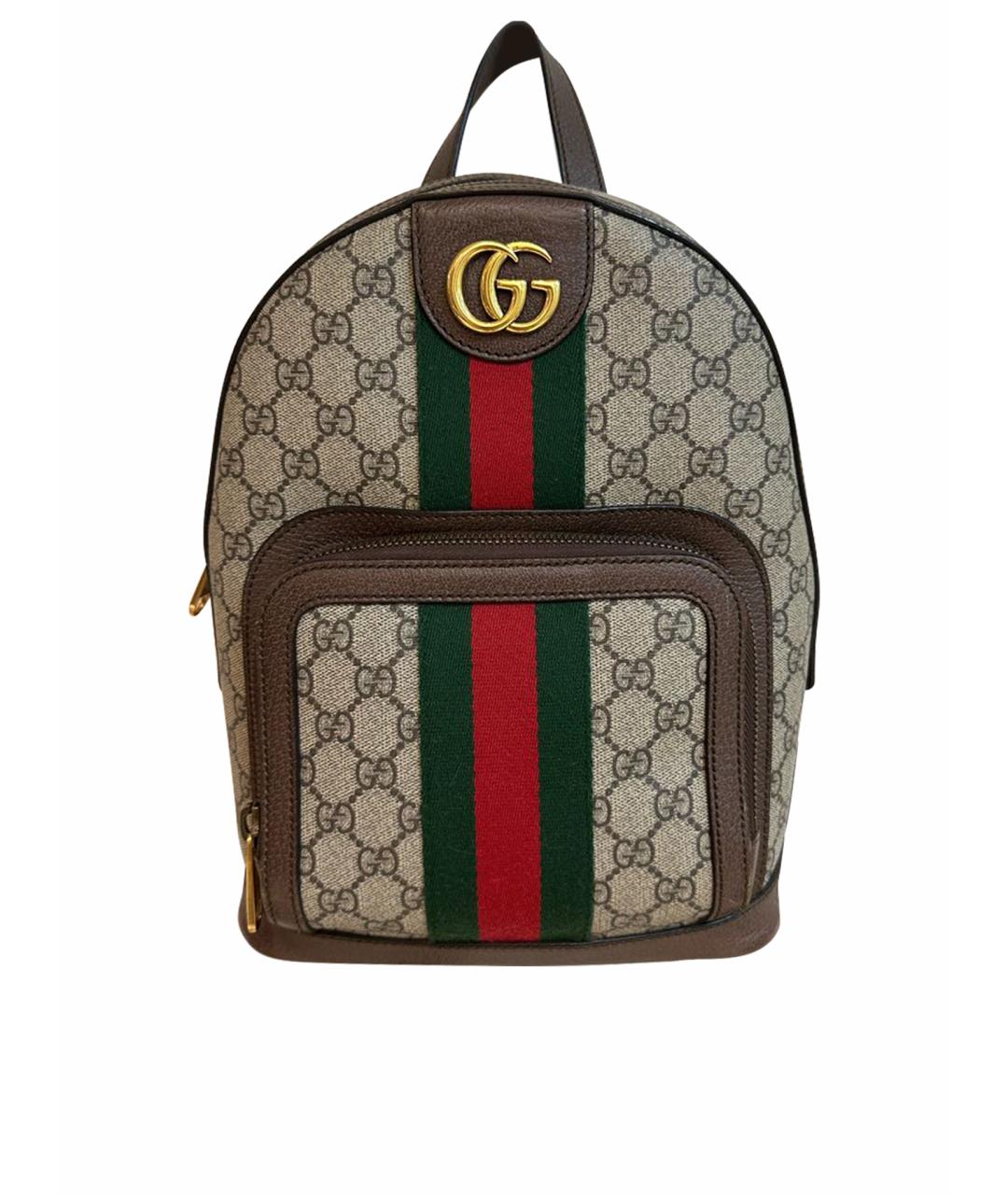 GUCCI Коричневый кожаный рюкзак, фото 1